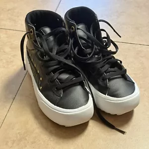 Puma 390483-01 Size 4 Black & White Hi Leather Platform High-top Sneakers - Picture 1 of 8