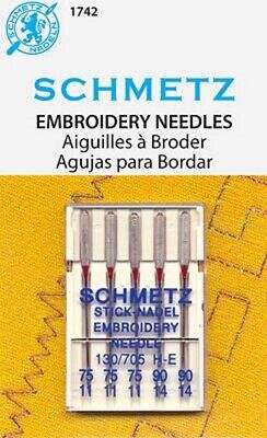 Schmetz Machine Embroidery Assortment Size 75-90 Pack Of 5 Needles • 12.40€