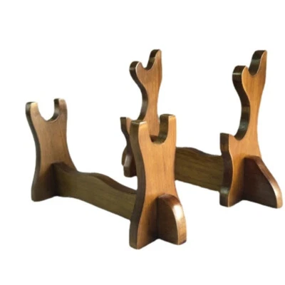 Деревянная подставка для меча катана коричневый лак настольный держатель одноуровневый/двухъярусный домашний - Изображение 1 из 4