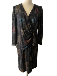 Vintage Print Wrap Dress by Luisa Spagnoli | Perfect day dress | Size EU 48 - Picture 1 of 10