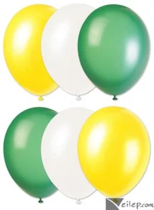 Football Team Fan Solid 3-Color Party 11" Latex Balloons, 6 CT, Green Gold White - Picture 1 of 1