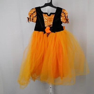 Hyde & EEK! Orange Witch Girls Halloween Costume Dress - 8, Medium #1864 - Image 1 of 4
