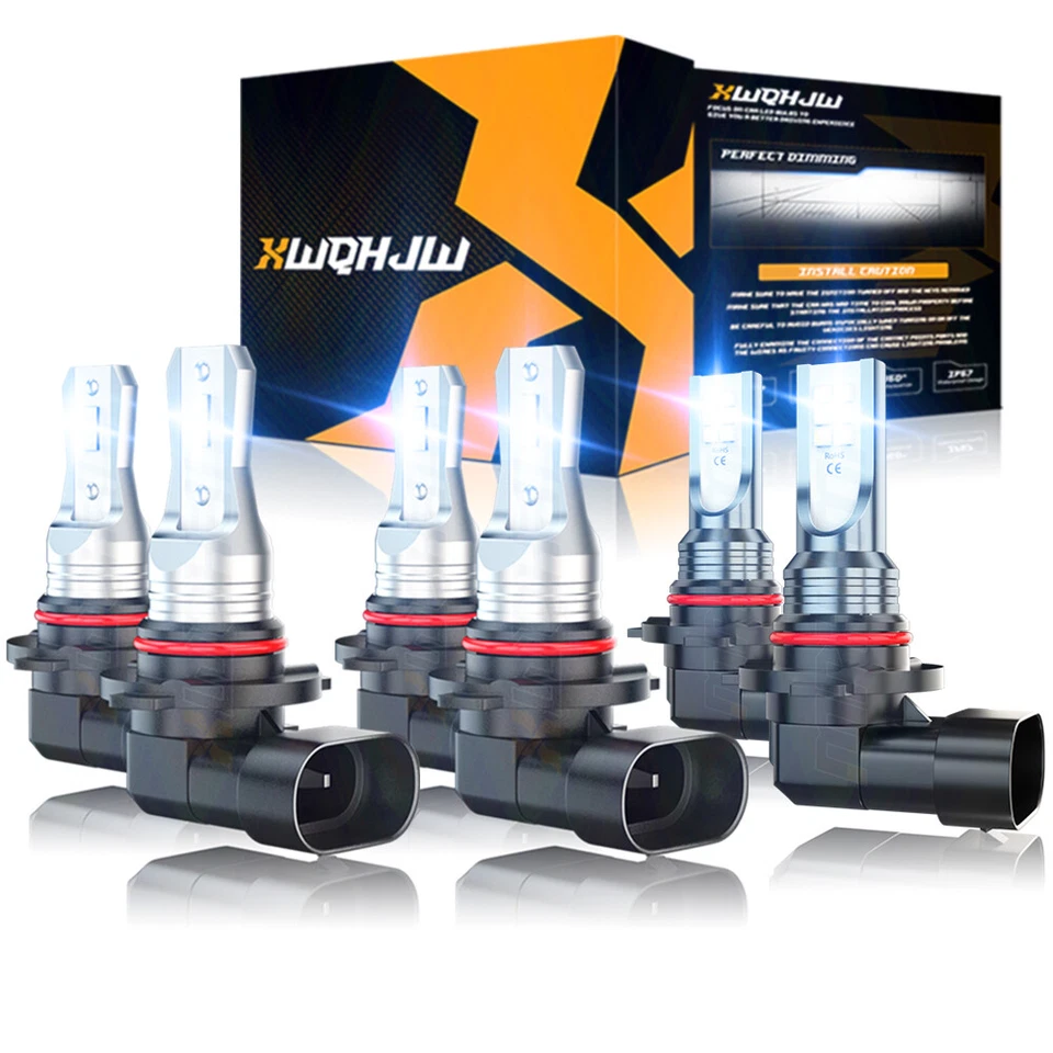 适用于吉姆西 Sierra 1500 2500 HD 2001 - 2005 2006 LED 车头灯和雾灯灯泡 — 第 1/4 张图片