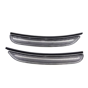 Fit for 15-21 Dodge Charger Clear Lens Red LED Front Bumper Side Marker Light zw - Picture 1 of 6