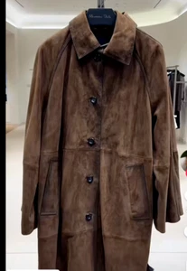 TRINCHERA MASSIMO DUTTI GAMUZA CUERO CON BOLSILLOS XS-XL REF.4705/815 - Imagen 1 de 7