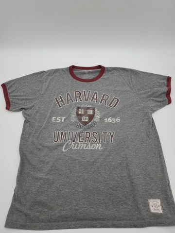 Harvard University Crimson Large Sports Gray Shirt Mens..T4 Cover