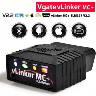 Escáner de coche Vgate vLinker MC+ ELM327 OBD2 WIFI para BimmerCode FORScan Bluetooth Foto 1 de 4