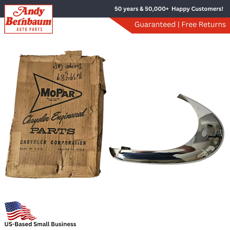 Хромированная крышка верхнего бампера со стороны водителя для Dodge 1957-1958 годов выпуска 1639489 новая из старых запасов. - Изображение 1 из 4