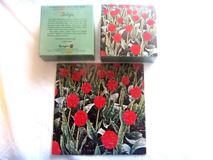 red Tulips mini square Springbok 1971 puzzle - Picture 1 of 2