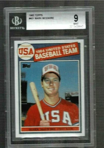 Topps #401 1985 equipo de EE. UU. USC MARK MCGWIRE RADIOCONTROL BGS 9 TARJETAS DULCES GRADO DURO - Imagen 1 de 2