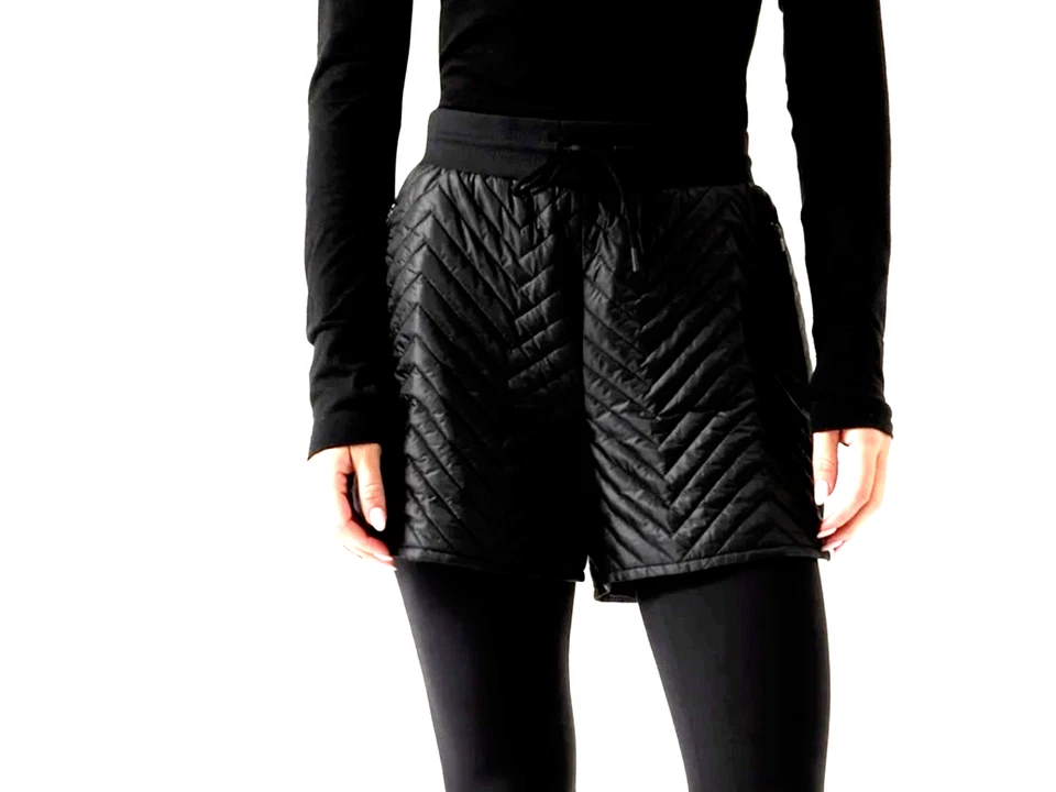 Athleta 6 Apres Quilted Down Ski Short Black #467120