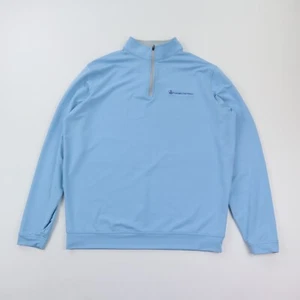 Camisa Pullover Peter Millar 1/4 Cremallera Top Para Hombre Grande Universidad de Columbia Azul Golf - Imagen 1 de 11