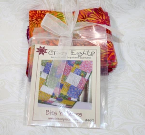 CRAZY 8 KIT WITH BRIGHT BATIKS  - 100% COTTON FABRIC - Picture 1 of 5