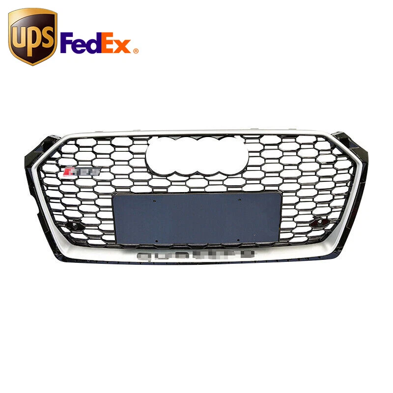 For Audi A5 S5 B9 2018 2019 Honeycomb Grill RS5 Style Sliver Frame Grille Foto 1 de 4