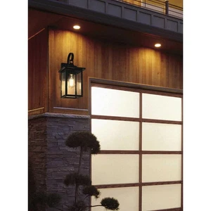 Wall Sconce 1 Light Fixture Outdoor Clear Glass Exterior Walkway Porch Patio 17" - Picture 1 of 8