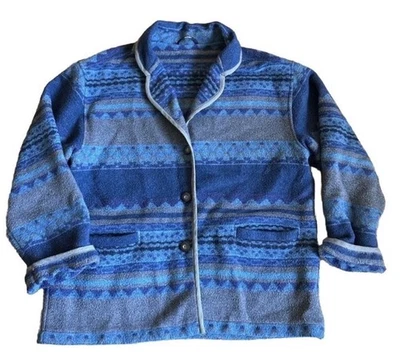 Vintage Aztec Wool Blend XL Sz 44 Button Up Native Western Style Boho - Image 1 of 4