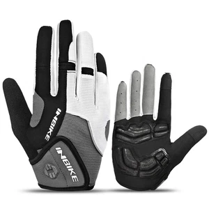 Men's Cycling Gloves, Full Finger Gel Padded Mountain Bike Grey Large - Picture 1 of 8