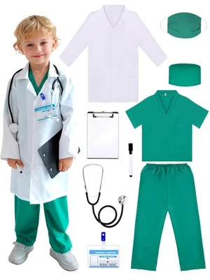 Disfraz de médico para 3 4 5 6 años, vestir ropa con exfoliantes de enfermera y... Foto 1 de 4