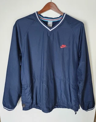 Vintage Nike Baseball Pullover Windbreaker XXL Navy V-Neck Embroidered Swoosh 72 - Image 1 of 4