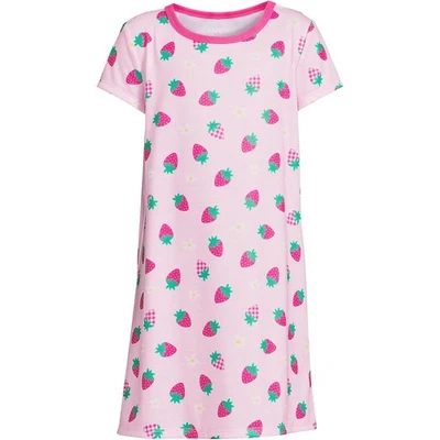 Lands' End Girls Short Sleeve Nightgown Strawberry Print Size 2 - Image 1 of 4