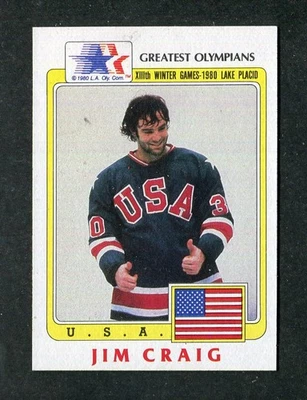 Tarjeta #33 Jim Craig Juegos Olímpicos de Estados Unidos Los mejores atletas olímpicos de la historia 1983 Topps Foto 1 de 2