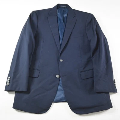 Chaqueta Blazer Abrigo Deportivo Hart Schaffner Marx 44R Azul Marino Lana Peltre Botón Foto 1 de 4