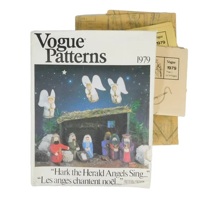 Vogue 1979 Creche Christmas Nativity Figures Sheep Pattern Uncut Transfer - Image 1 of 4