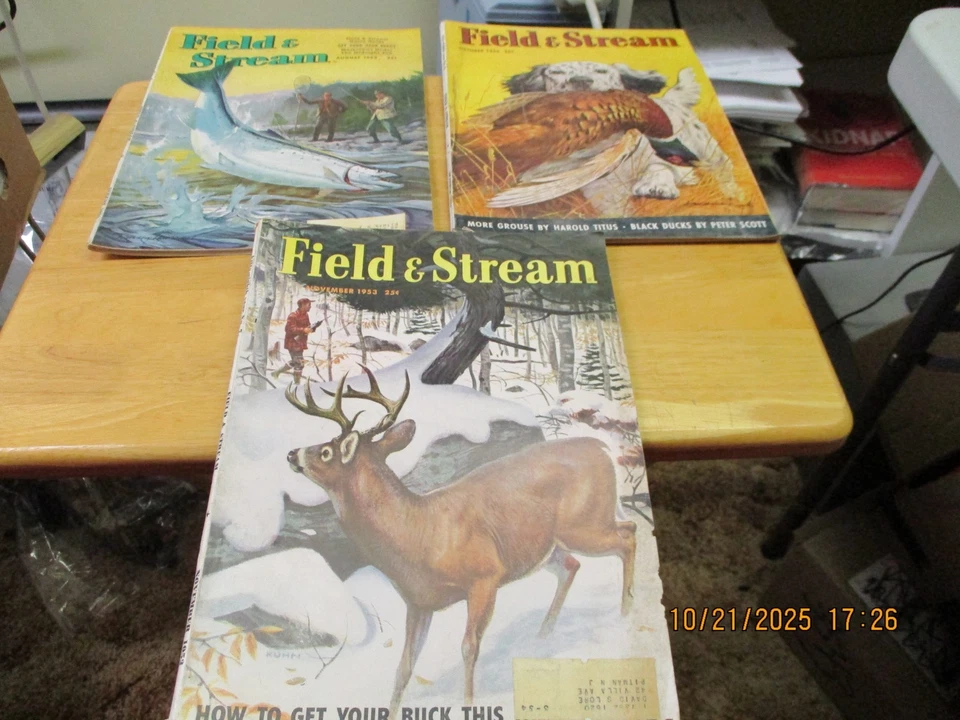 3-"Field and Stream". August, October, November 1953. - Image 1 of 4