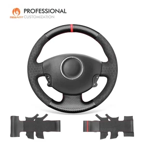MEWANT PU fibra de carbono gamuza en relieve funda de volante para Renault Megane Scenic - Imagen 1 de 9