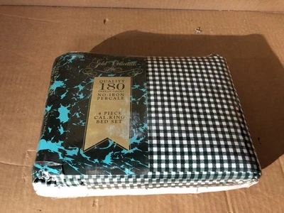 Vtg Royale Floral Cal King Set Gold Collection USA Cottage Core Percale Cotton - Image 1 of 4