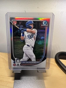 2025 Bowman Chrome Rookie Red RC Variation #100 Dalton Rushing L.A. Dodgers - Foto 1 di 2