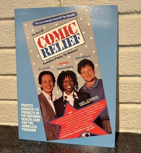 1980s Comic Relief Robin Williams Video Store Counter Display Standee 12x9 - Picture 1 of 2