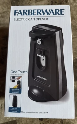 Abridor de latas eléctrico Farberware One-Touch con afilador de cuchillos y almacenamiento de cables negro Foto 1 de 4