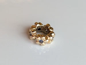 Pandora - 14k Gold Flower Spacer with Blue Stones - Picture 1 of 7