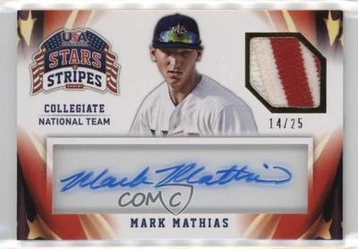 2015 Panini Stars and Stripes Materials Signatures Prime /25 Mark Mathias Auto - Image 1 of 2