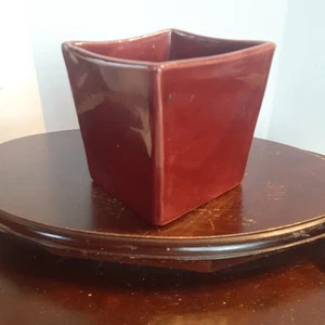 Vintage Haeger USA 3716 Dk Red/ Maroon Flower Pot/Planter 4" X 4" - Picture 1 of 4