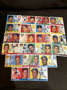 1955 TOPPS STARTER LOT 21 VERSCHIEDENE KARTEN MIT HANK SAUER + BILLY O’DELL PLUS - Bild 1 von 15