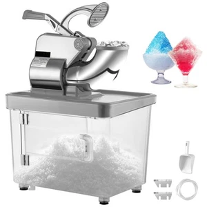400LBS/H Commercial Snow Cone Machine Ice Shaver Ice Crusher Silver ETL - Picture 1 of 9
