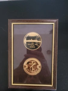 Cunard QE2 Souvenir Medaillon - Das größte Schiff der Welt (Bronze) - Bild 1 von 4