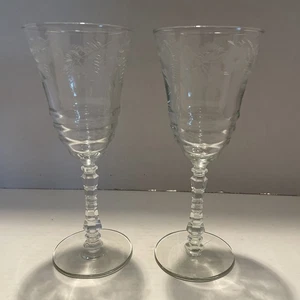 Set 2 bicchieri da vino vintage Libbey Rock Sharpe 7,875" calice acqua Halifax - Foto 1 di 9