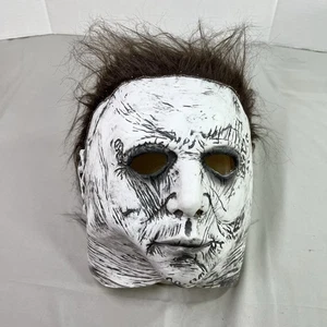 Zombie Creepy Scary Monster Mask  Halloween White Face Brown Hair Adult - Picture 1 of 5