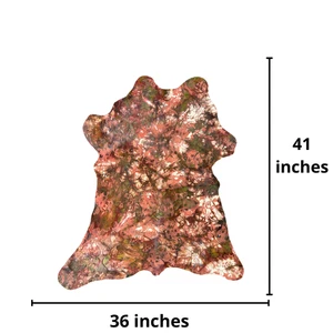 Calfskin Flowers Print? Multicolor Dyed Calf Hide with Embossed Flowers Premium - Picture 1 of 4