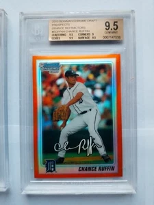 2010 Bowman Chrome Draft Chance Ruffin RC Orange Refractor #/25 Beckett 9.5 Gem - Picture 1 of 1