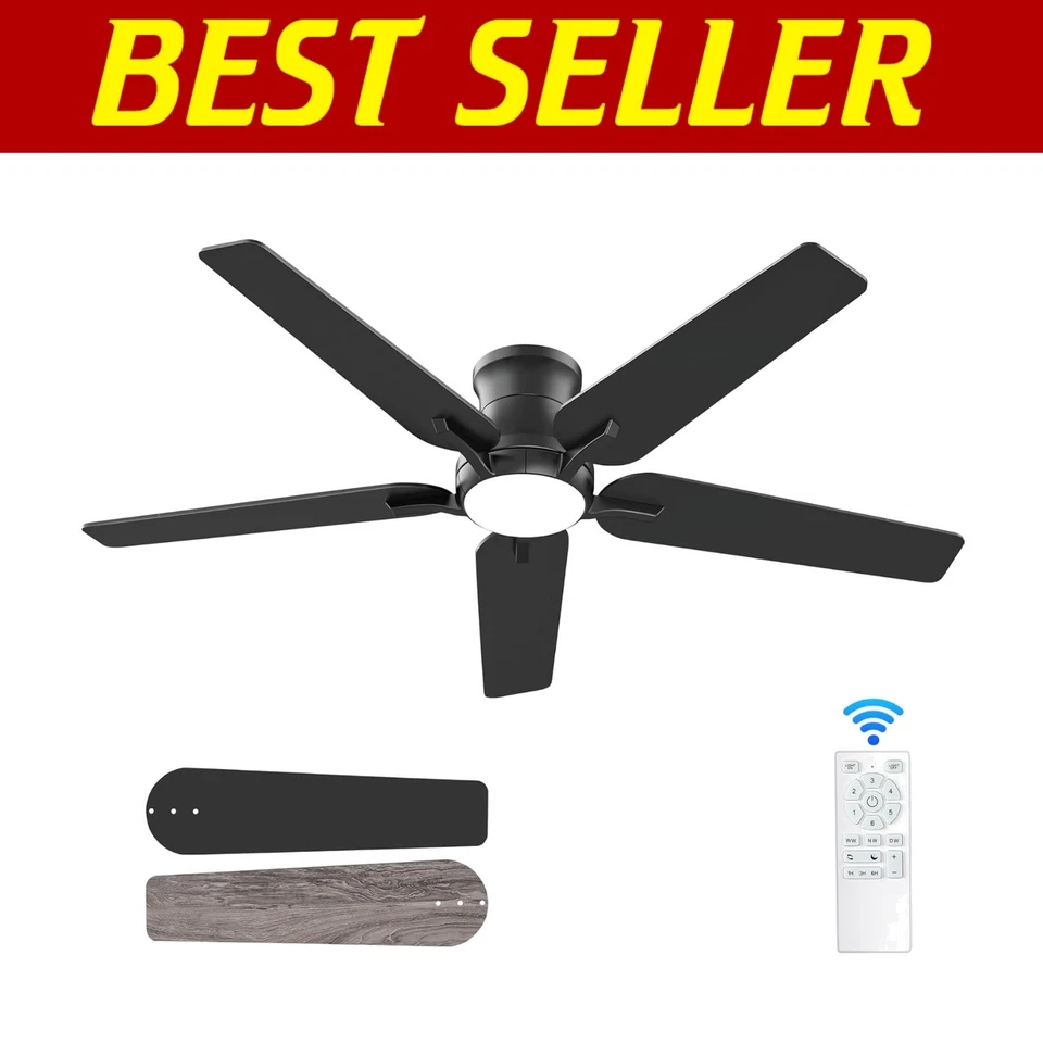 Dimmable 52 Inch Ceiling Fan with Remote - Stylish & Reversible for All Seasons - Image 1 of 4