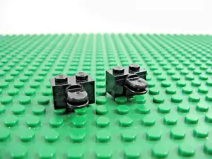 2x LEGO Black Arm Holder Brick 1x2 w/Clips Horizontal Finger Aquazone #30014 - Picture 1 of 1