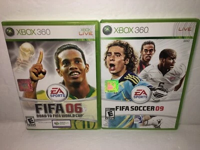 FIFA 06 Road to World Cup & FIFA Soccer 09 Xbox 360 w/manuals EA Sports - Image 1 of 4
