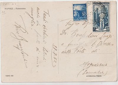 ITALIA 1952 30L DEMOCRÁTICO + 15L OBRA MEZCLA EN PORTADA POSTAL A MOGADISCIO SOMALIA Foto 1 de 2