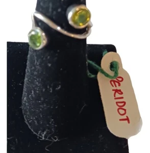 Sterling Silver 925 Peridot  Ring size 7.5 - Picture 1 of 5