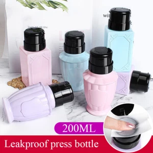 Press Refillable Bottles Nail Polish Remover Pumping Pump Liquid Container 200ML - Picture 1 of 15