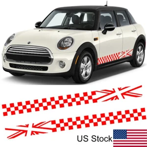 2x Red Lattice Flag Graphic Side Body Sticker Decal For MINI Cooper Countryman - Bild 1 von 6